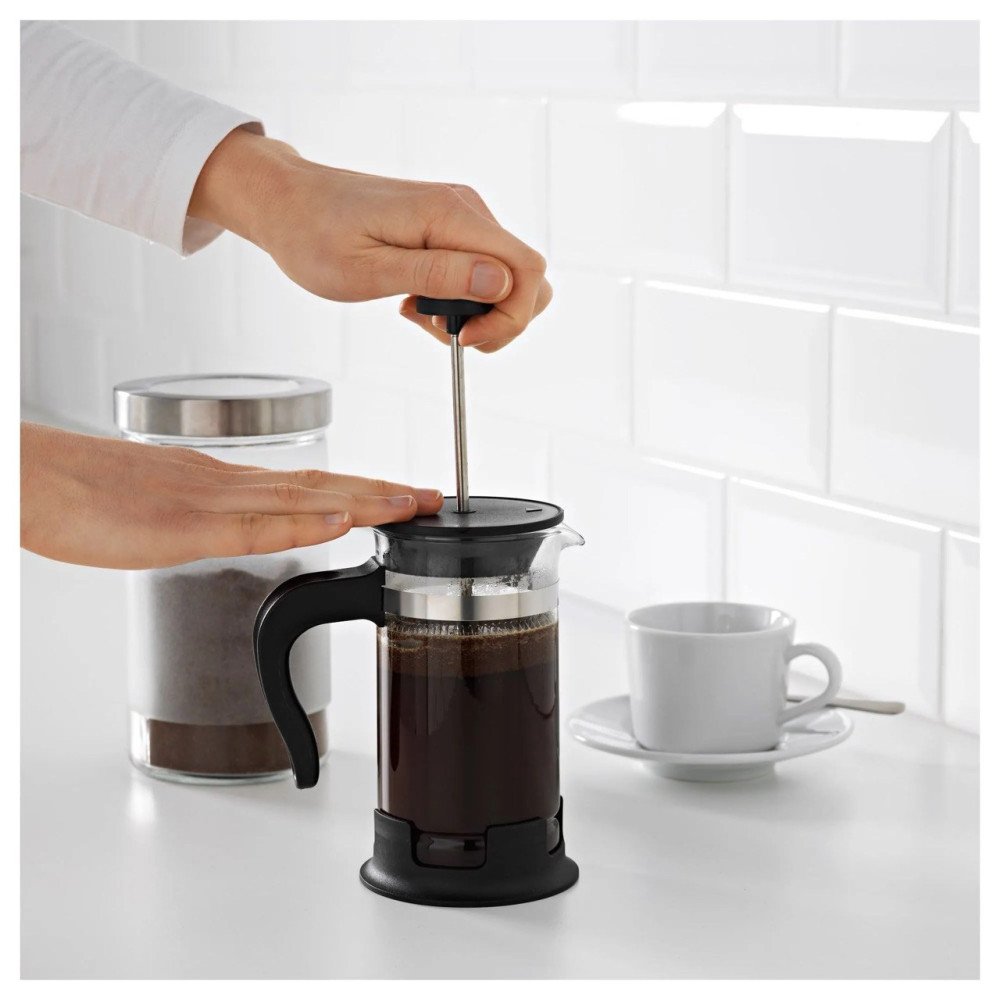 UPPHETTA french press, paslanmaz çelik-siyah, 0,4 lt