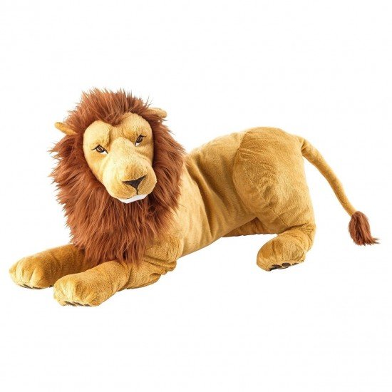 DJUNGELSKOG peluş aslan büyük boy, yumuşak oyuncak, sarı-kahverengi, 70 cm