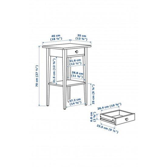 Hemnes Komodin Beyaz