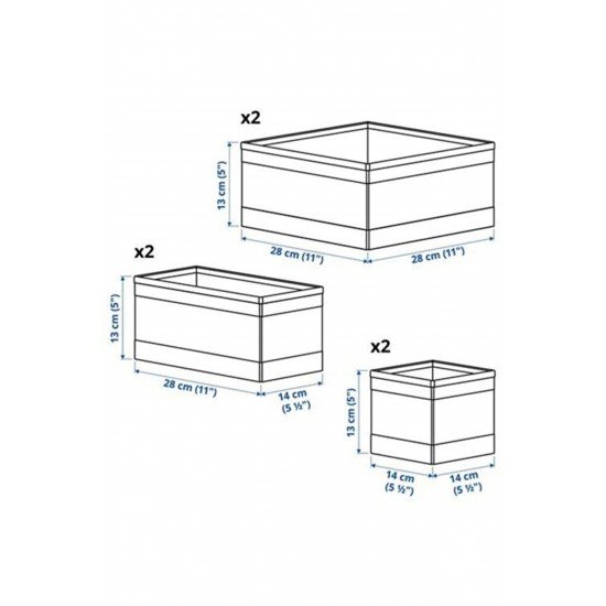 Skubb Çekmece Içi Düzenleyici Kutu Seti, Koyu Gri ( 6 Parça Set)