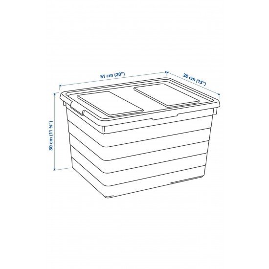 Sockerbit Kapaklı Kutu - Beyaz - 38x51x30 Cm