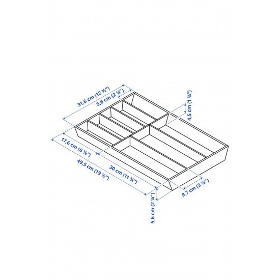 IKEA Uppdatera 32x50 Cm Çatal Bıçaklık Bambu